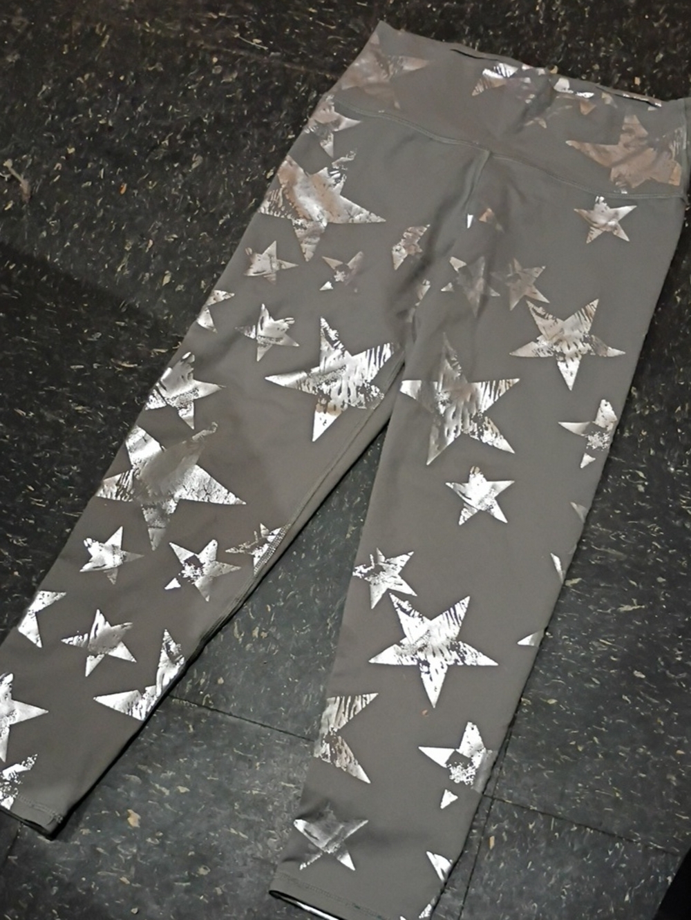WomensGray Leggings with Silver Star Print Aerie Size Small-b10